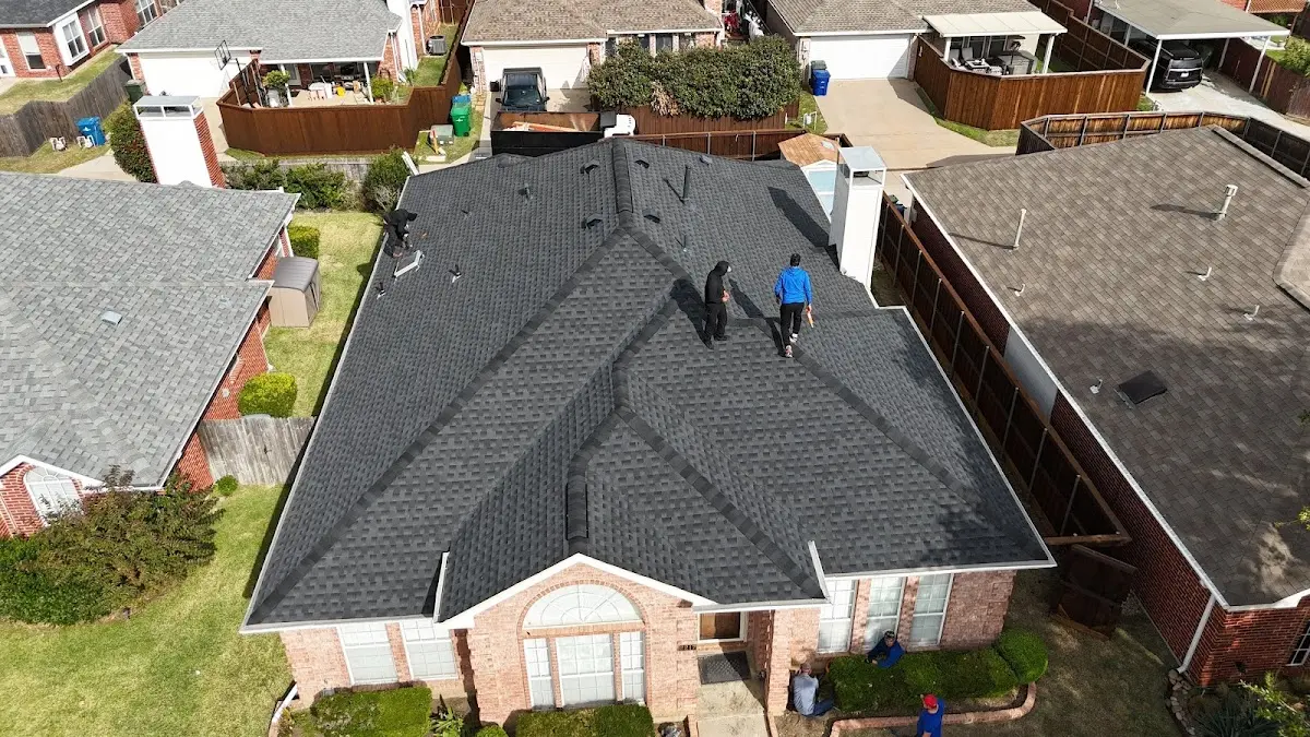 Slate & Tile Roof Repair work in progress on a Bogota property